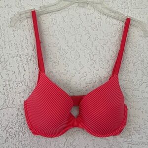 Victoria’s Secret Striped Pink uplift semi Demi bra size 34 C